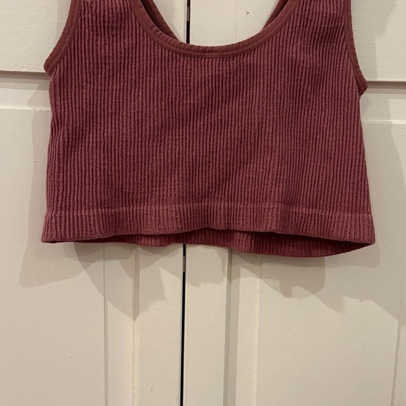 Ribbed Mauve Forever 21 Crop Top - Picture 6 of 7